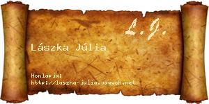 Lászka Júlia névjegykártya