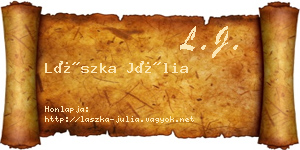 Lászka Júlia névjegykártya